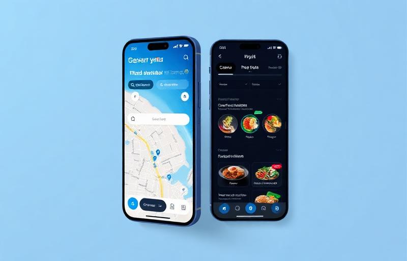 Mobile delivery tracking app UI with live map and order status